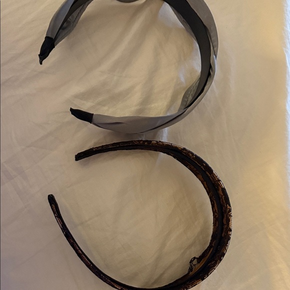 Black Lace and Gray Satin Headbands - Picture 3 of 3